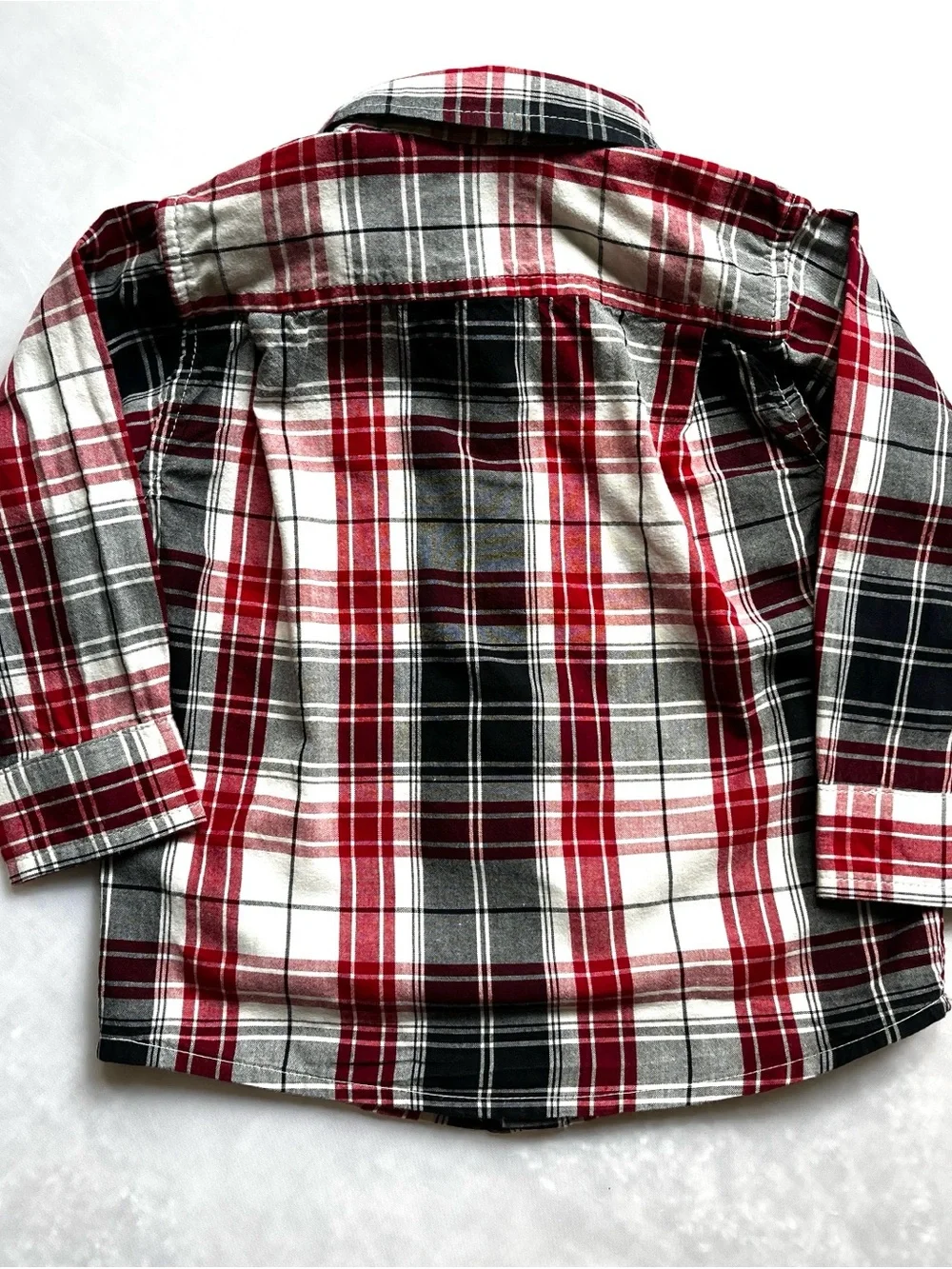 Children’s Place Plaid Button Down & Cat & Jack Khaki Jogger Set 12-18M